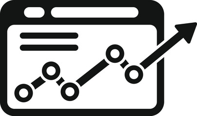 Poster - Seo chart website icon simple vector. Computer market. Data rank