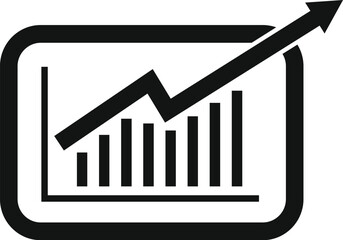 Poster - Tablet seo chart icon simple vector. Computer market. Innovation online