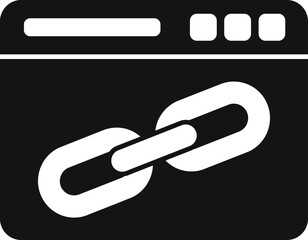 Poster - Chain engine seo icon simple vector. Online boost. Explore website