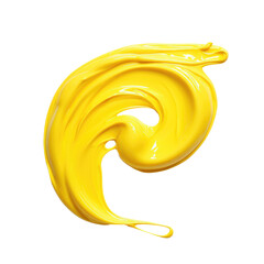 Wall Mural - paint strokes from a yellow brush, isolated on white background. 