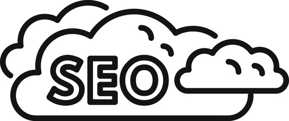 Poster - Seo cloud data icon outline vector. Rank data. Global universal
