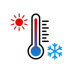 Wall Mural - thermometer with sun and snowflake icon