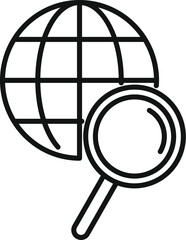 Poster - Web search icon outline vector. Online market boost. Global web data