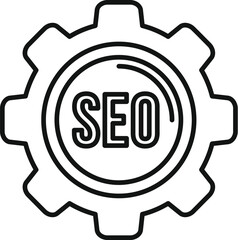 Poster - Seo gear engine icon outline vector. Audience content. Seo global rank