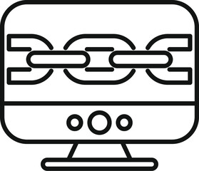 Poster - Seo chain computer icon outline vector. Seo website. Market boost