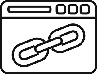 Poster - Chain engine seo icon outline vector. Online boost. Explore website