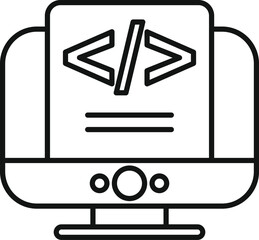 Poster - Seo gear engine icon outline vector. Audience content online. Data digital