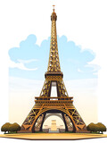 Fototapeta Boho - Clip art Illustration of Eiffel Tower 