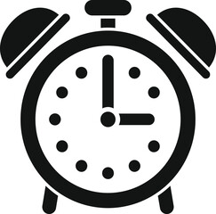 Home alarm clock icon simple vector. Late work sleep. Time day runs