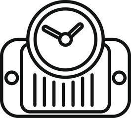 Poster - Phone late work icon outline vector. Online business. Busy person