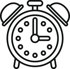 Wall Mural - Home alarm clock icon outline vector. Late work sleep. Time day runs