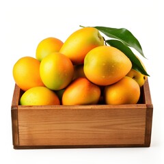 Wall Mural - oranges in a wooden box