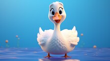 A Cute Cartoon Swans Character Ai Generative