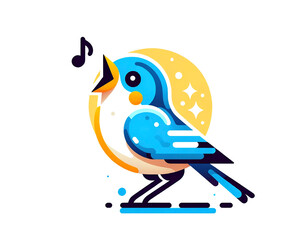 Wall Mural - singing bird illustration