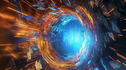 Poster - Abstract digital backdrop capturing the whirlwind Ai Generative