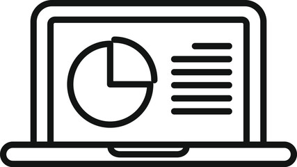 Poster - marketing laptop online icon outline vector. job target. people commerce