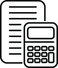 Poster - Paper calculator icon outline vector. Work business seek. Cart mail buy