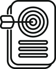 Poster - target promotion icon outline vector. online business commerce. mobile claim