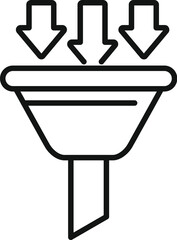 Canvas Print - Filter funnel commerce icon outline vector. Mobile target. App people cart