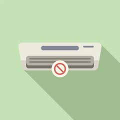 Poster - broken air conditioner icon flat vector. pump system. clean filter job