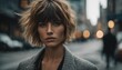 Edgy Shag with Bangs, a tousled shag haircut with choppy layers and fringe, captured in a dynamic