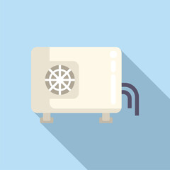 Poster - worker control unit icon flat vector. repair air conditioner. filter clean