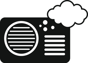 Poster - Smoked air conditioner icon simple vector. Device unit. Pump system house