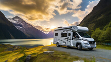 A State-of-the-art Motorhome With All The Comforts Of Home Parks In A Serene National Park