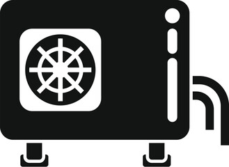 Poster - worker control unit icon simple vector. repair air conditioner. filter clean