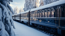 Orient Express Through A Snowy European Forest