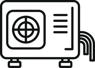 Poster - Worker control unit icon outline vector. Repair air conditioner. Filter clean