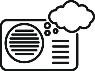 Poster - Outdoor cooling unit icon outline vector. Air conditioner repair. Control device