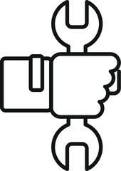 Poster - call air conditioner service icon outline vector. home work. fast worker