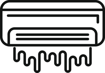 Poster - setup broken conditioner icon outline vector. new service at home. clean filter