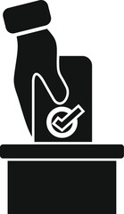 Poster - Ballot box candidate icon simple vector. Cv career time. Professional people