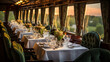 vintage dining car on elegant train journey offers a glimpse of luxury travel from a bygone era