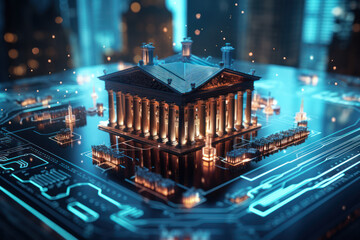Poster - the symphony of technological innovation in banking plays on, echoing a future where creativity and 