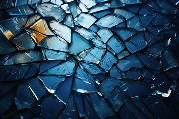 Wall Mural - broken shards of glass, carefully arranged and fused together, form a stunning mosaic that tells a s