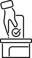 Canvas Print - Ballot box candidate icon outline vector. Cv career time. Professional people