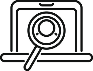 Sticker - Search online laptop icon outline vector. Take new candidate. Service hr