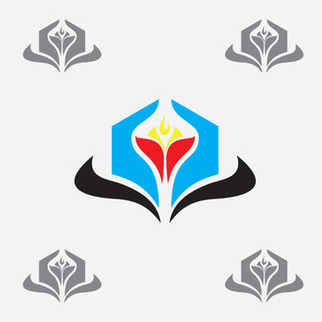 Tulip shaped logo, simple and easy