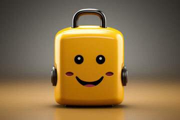 Poster - A padlock with a smiley face, symbolizing friendly and approachable security measures. Generative Ai.