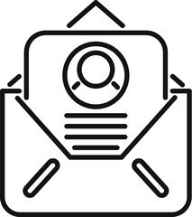 Poster - New mail candidate icon outline vector. People search human. Vocation service