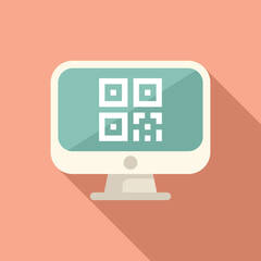 Poster - scan bar code computer icon flat vector. online receipt. pay cell app