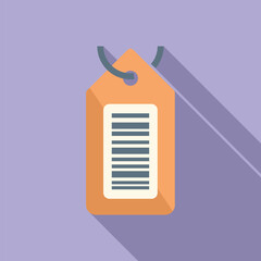Poster - scan bar code tag icon flat vector. check ticket. phone device cellular