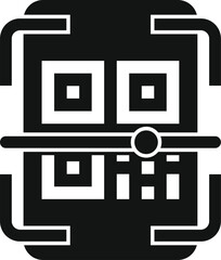 Poster - line bar code icon simple vector. label cell app. scan receipt