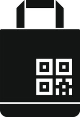 Poster - label cell app icon simple vector. scan paper bag. new pay app bar