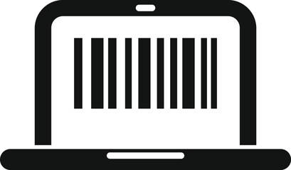 Poster - scan laptop bar code icon simple vector. city id sign. hold symbol bar