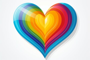 Poster - Abstract heart in rainbow colors, LGBT concept. Background with selective focus