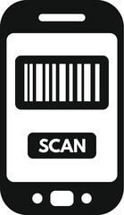 Poster - scan bar code icon simple vector. ticket pay label. id matrix sign